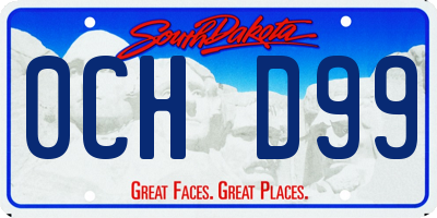 SD license plate 0CHD99
