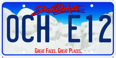 SD license plate 0CHE12