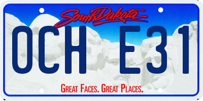 SD license plate 0CHE31