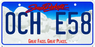 SD license plate 0CHE58