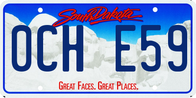 SD license plate 0CHE59
