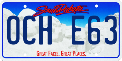 SD license plate 0CHE63