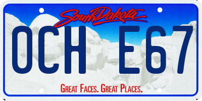 SD license plate 0CHE67