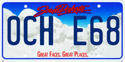 SD license plate 0CHE68