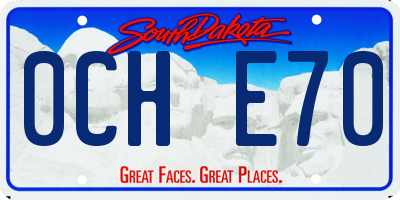 SD license plate 0CHE70