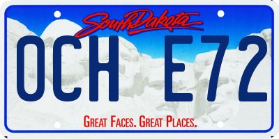 SD license plate 0CHE72