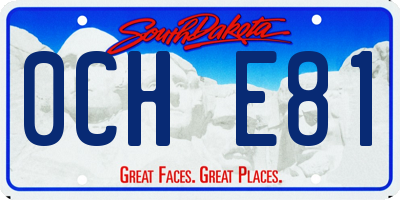 SD license plate 0CHE81