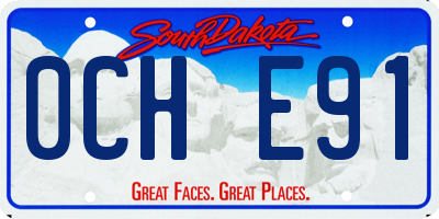 SD license plate 0CHE91