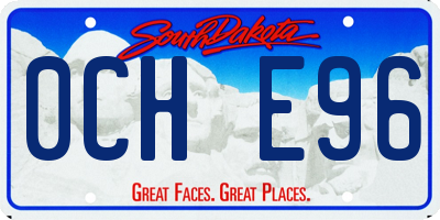 SD license plate 0CHE96
