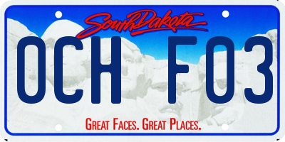 SD license plate 0CHF03