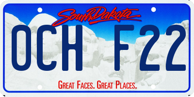 SD license plate 0CHF22