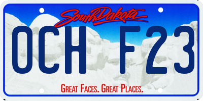 SD license plate 0CHF23