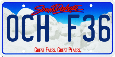 SD license plate 0CHF36