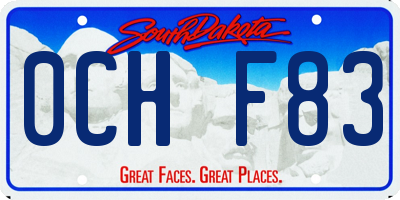 SD license plate 0CHF83