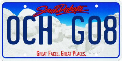 SD license plate 0CHG08