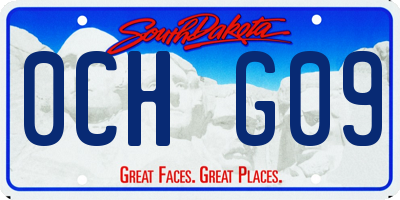 SD license plate 0CHG09