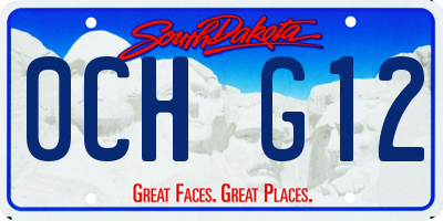 SD license plate 0CHG12