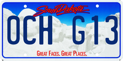 SD license plate 0CHG13