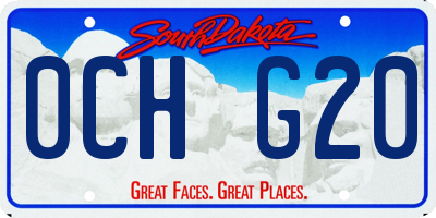 SD license plate 0CHG20