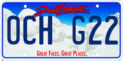 SD license plate 0CHG22