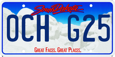 SD license plate 0CHG25