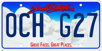 SD license plate 0CHG27