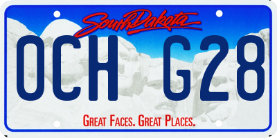 SD license plate 0CHG28