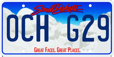 SD license plate 0CHG29