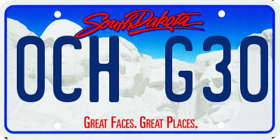 SD license plate 0CHG30