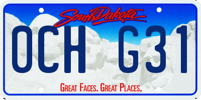 SD license plate 0CHG31