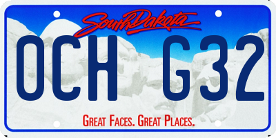 SD license plate 0CHG32