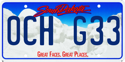 SD license plate 0CHG33