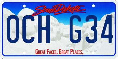 SD license plate 0CHG34