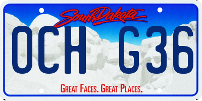 SD license plate 0CHG36