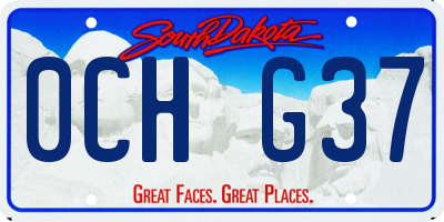 SD license plate 0CHG37