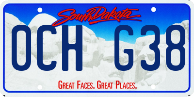 SD license plate 0CHG38