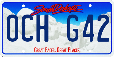 SD license plate 0CHG42