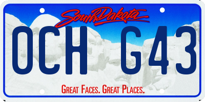 SD license plate 0CHG43
