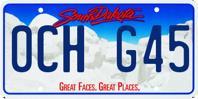 SD license plate 0CHG45