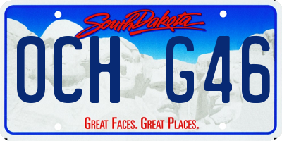 SD license plate 0CHG46