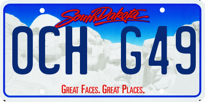 SD license plate 0CHG49