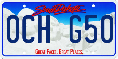 SD license plate 0CHG50