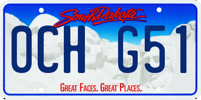 SD license plate 0CHG51