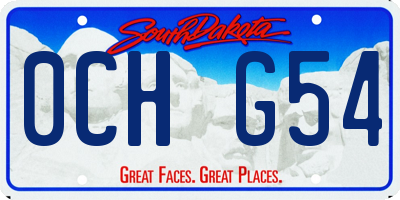SD license plate 0CHG54