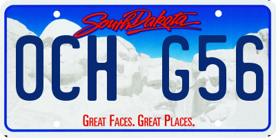 SD license plate 0CHG56