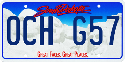 SD license plate 0CHG57