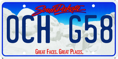 SD license plate 0CHG58