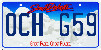 SD license plate 0CHG59
