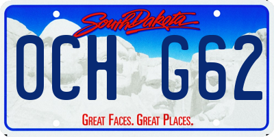 SD license plate 0CHG62