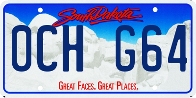 SD license plate 0CHG64